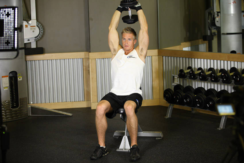 Seated Triceps Press — end position