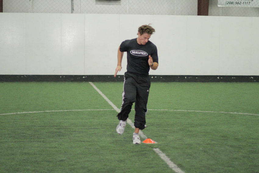 Single-Cone Sprint Drill — start position