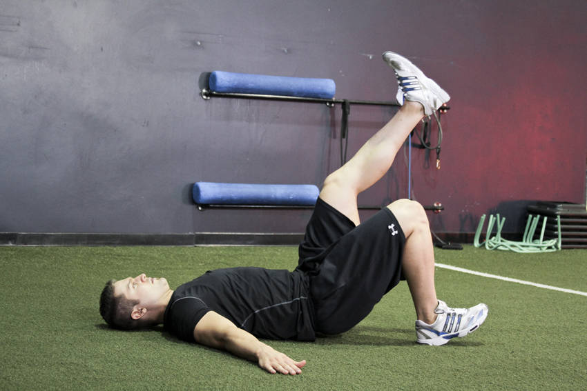 Single Leg Glute Bridge — start position