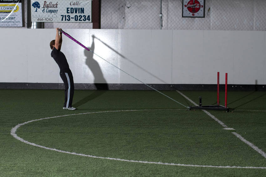 Sled Overhead Backward Walk — end position