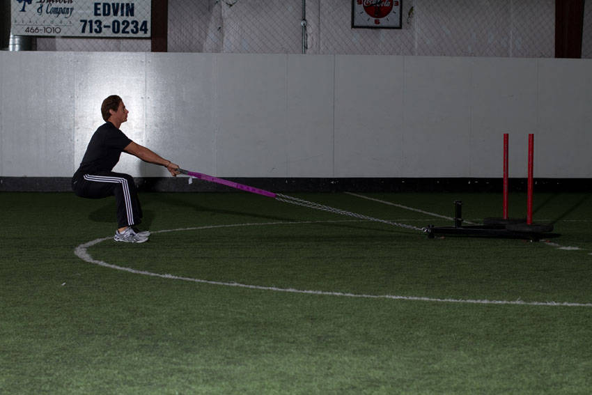 Sled Row — start position