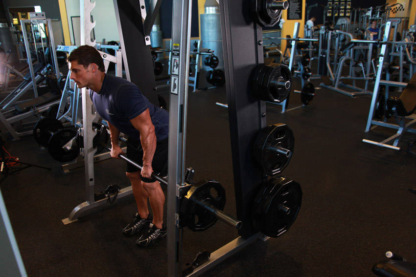 Smith Machine Bent Over Row — start position