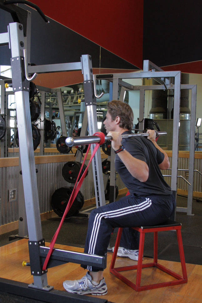 Speed Box Squat — end position
