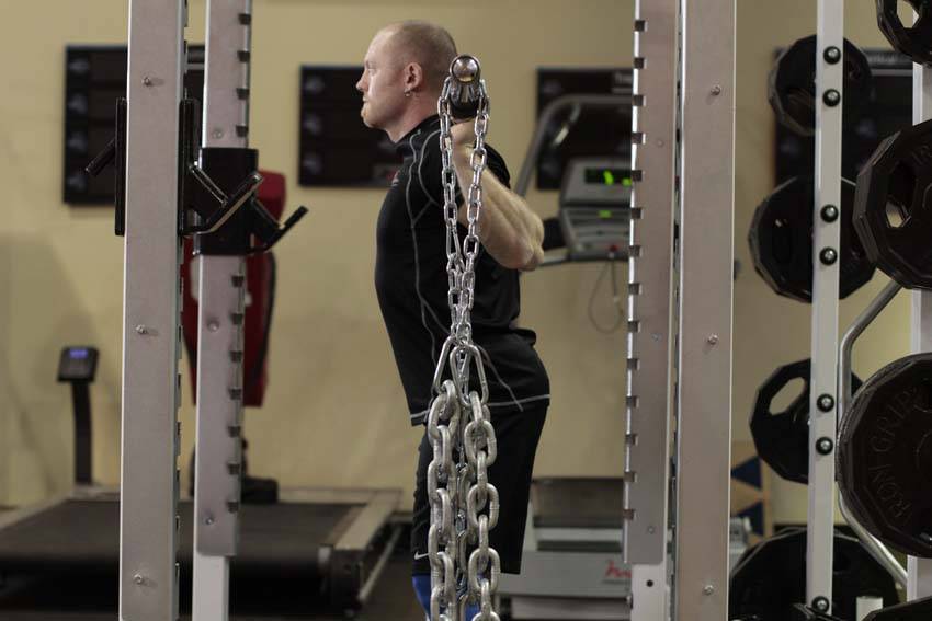 Squat with Chains — start position