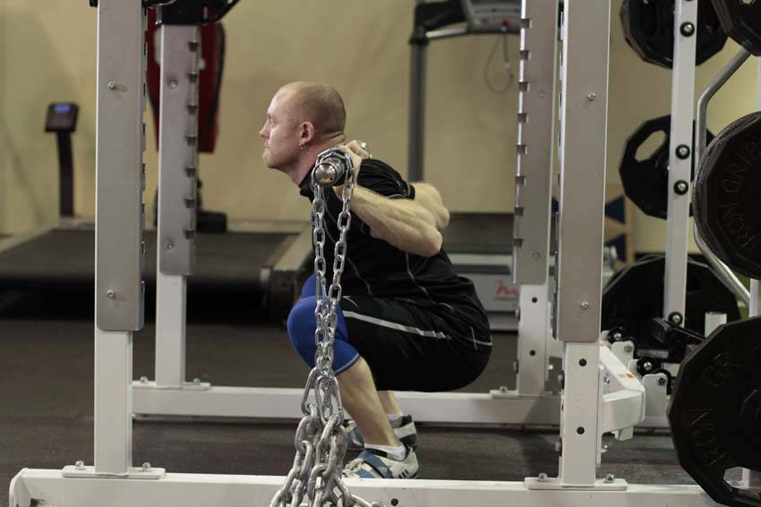 Squat with Chains — end position