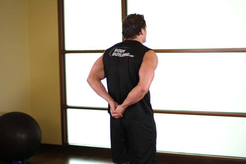 Standing Biceps Stretch — start position