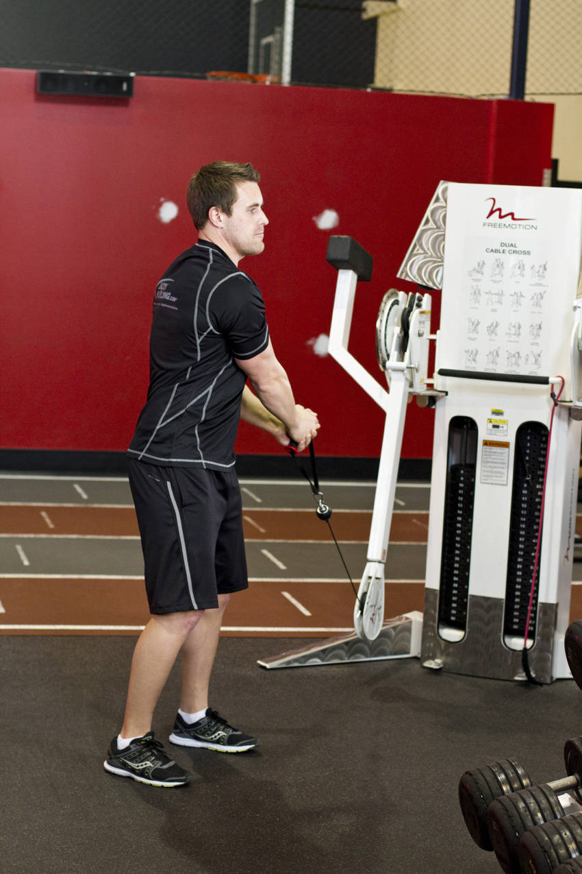 Standing Cable Lift — start position