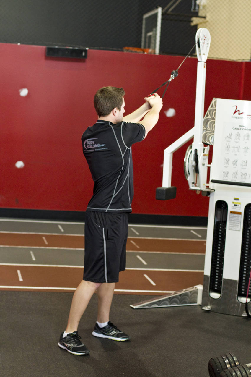 Standing Cable Wood Chop — start position