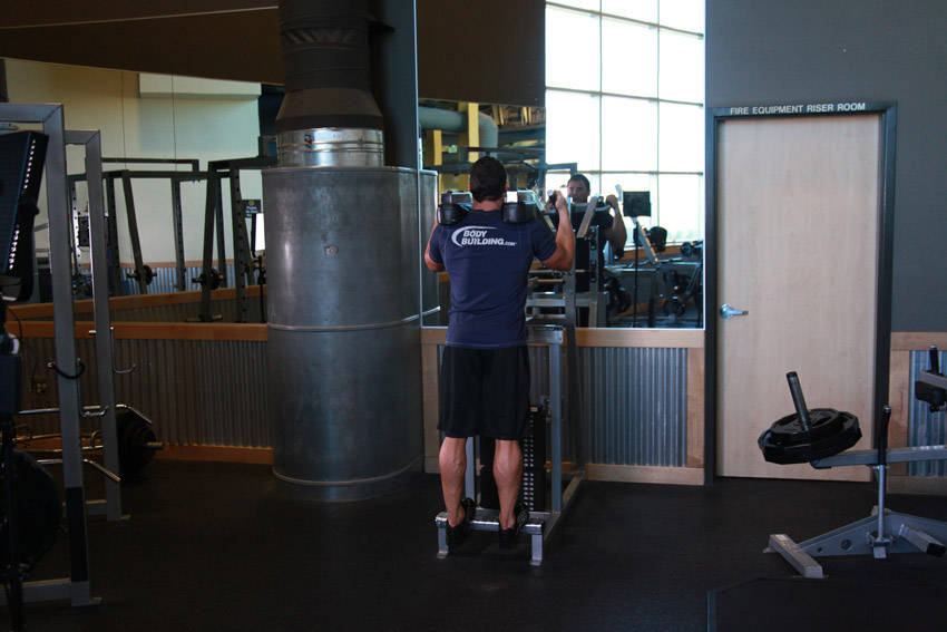 Standing Calf Raises — start position