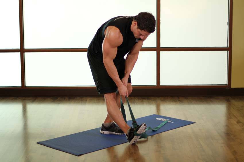 Standing Hamstring and Calf Stretch — start position