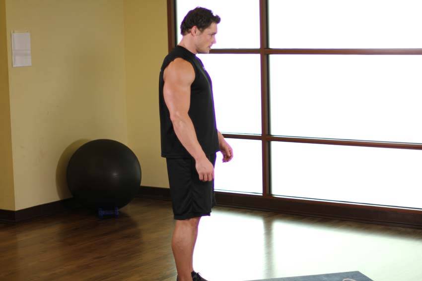 Standing Toe Touches — start position