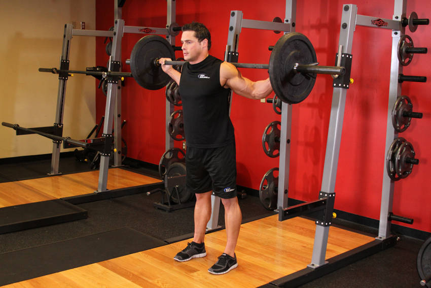 Stiff Leg Barbell Good Morning — start position