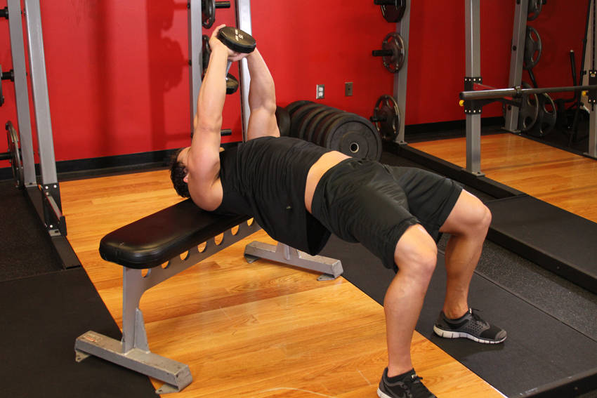 Straight-Arm Dumbbell Pullover — start position