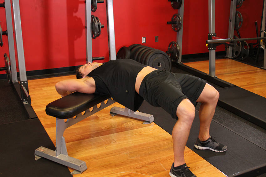 Straight-Arm Dumbbell Pullover — end position