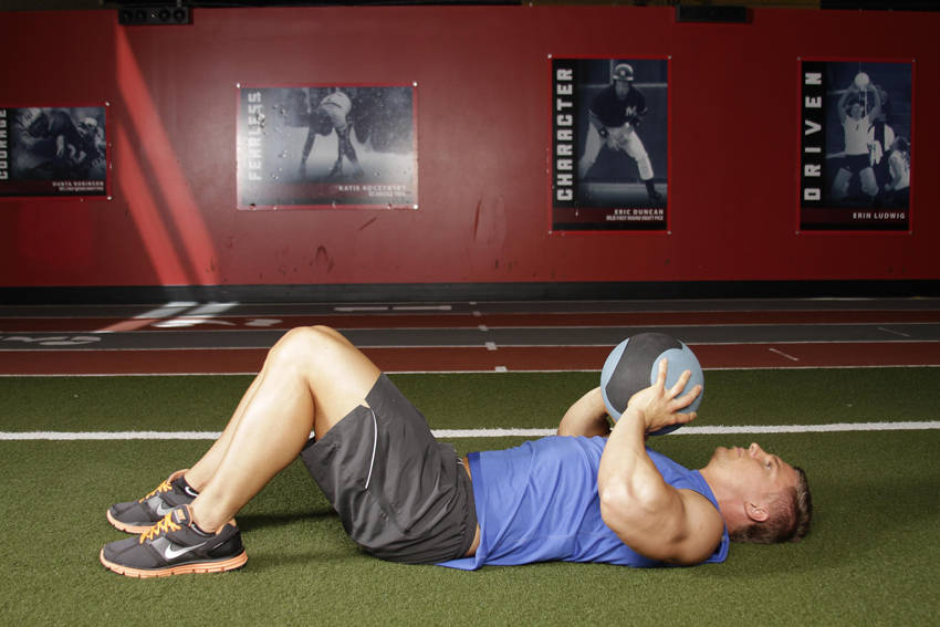 Supine Chest Throw — start position