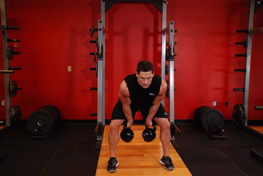 Two-Arm Kettlebell Clean — start position