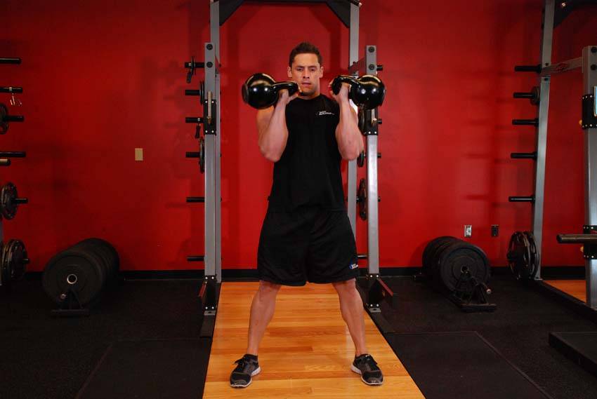Two-Arm Kettlebell Clean — end position