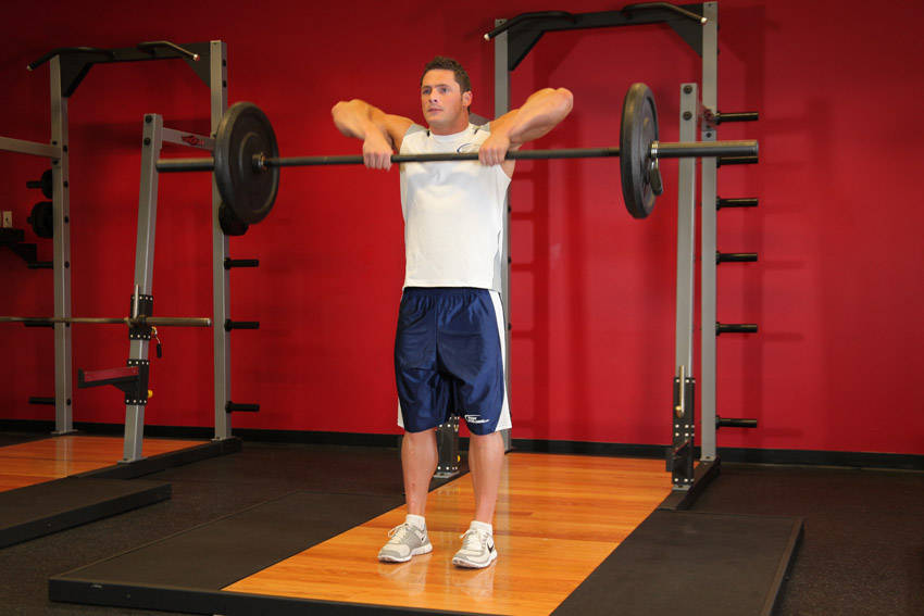 Upright Barbell Row — start position