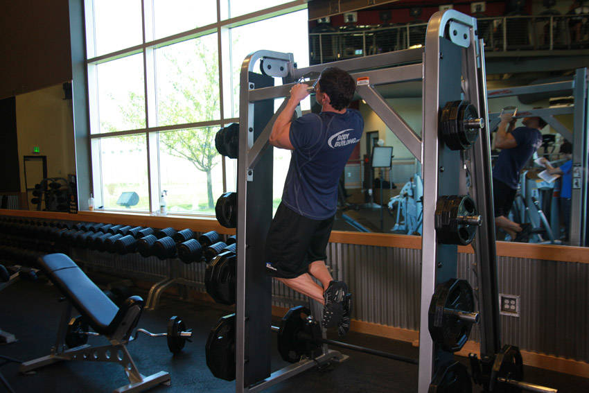 V-Bar Pullup — start position