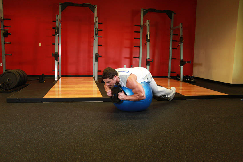 Weighted Ball Hyperextension — start position