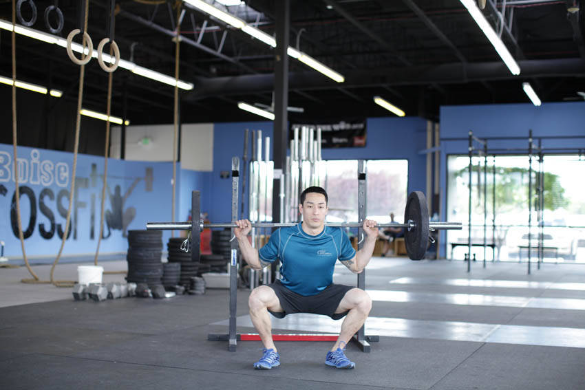 Weighted Jump Squat — end position