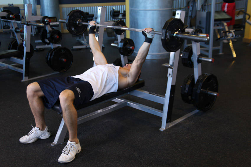 Wide-Grip Barbell Bench Press — start position